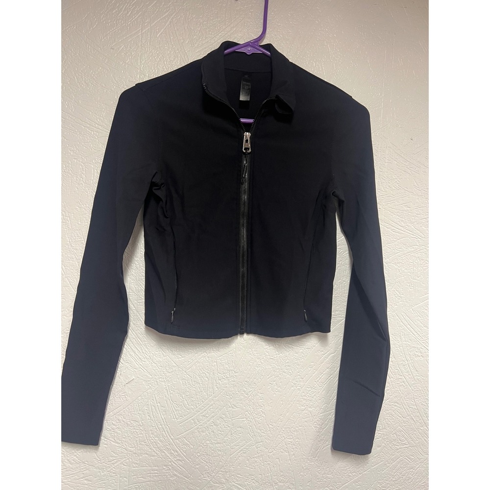 Kyodan Womens Black Full Zip Cropped Active Track‎ Jacket XS CA17791 RN86421